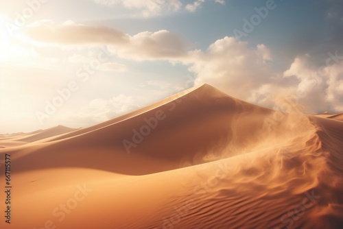 A person riding a horse in the desert. This image can be used to depict adventure, exploration, or the beauty of nature