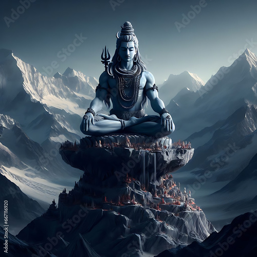 Maha Shivaratri concept. Lord Shiva photo