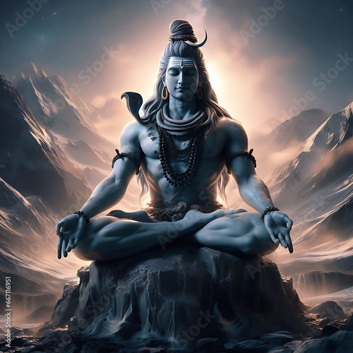 Maha Shivaratri concept. Lord Shiva photo