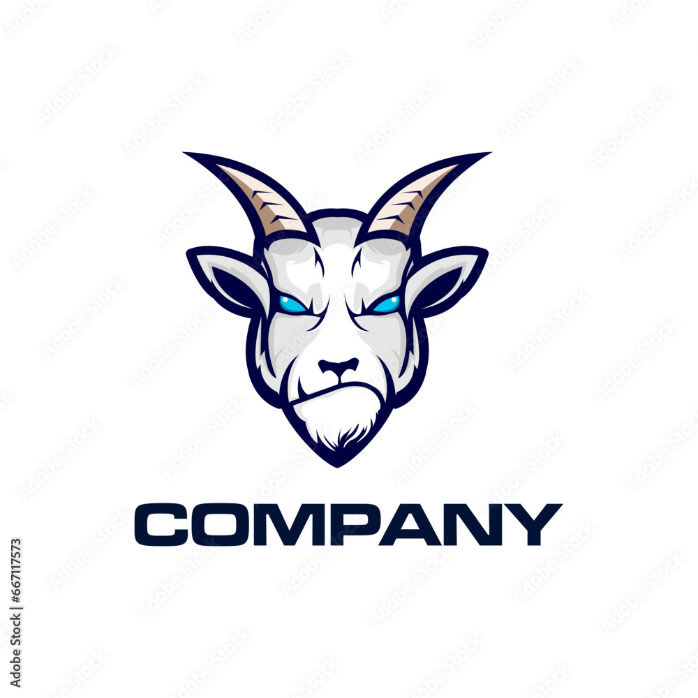 logo vector cool goat head for your company
