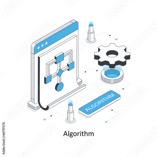 Algorithm isometric stock illustration. EPS File