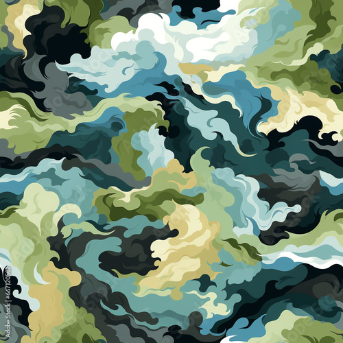 Seamless Camouflage Pattern MultiCam: Developed for a broader range of environments with a mix of colors and shapes