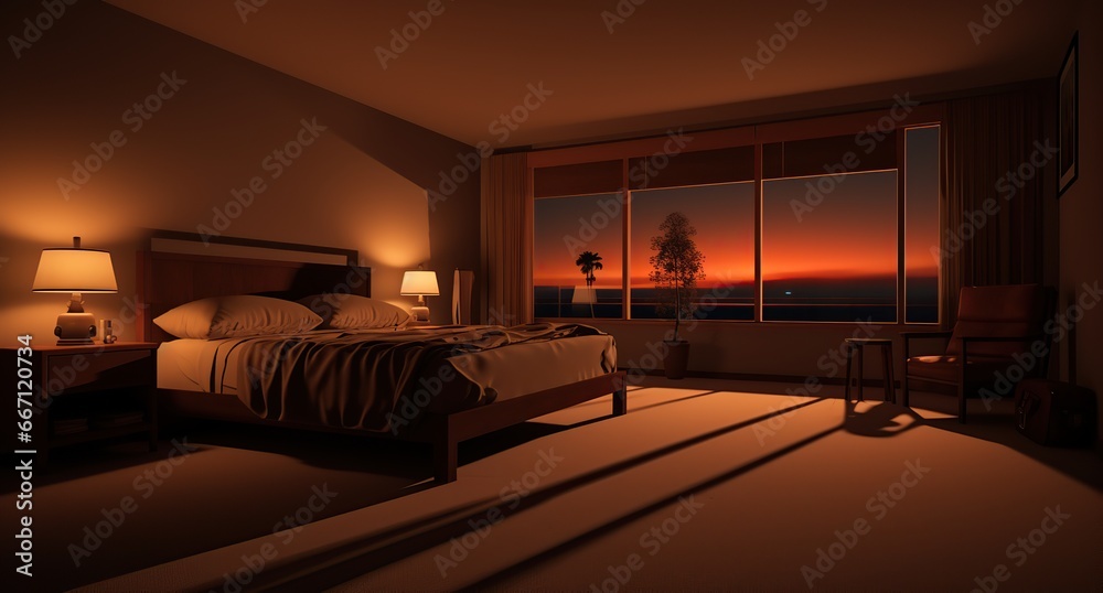 Cozy bedroom interior
