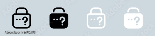 Forget icon set in black and white. Password signs vector illustration.