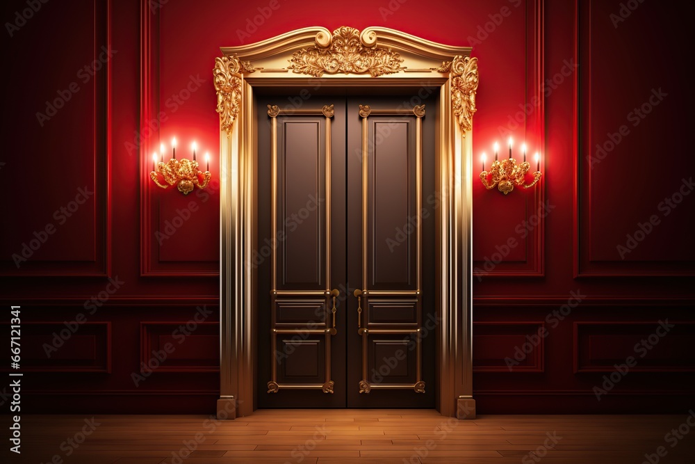 Luxury golden ornamental doors - obrazy, fototapety, plakaty 