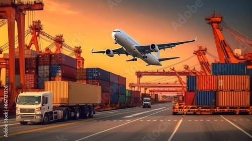 Various Cargo Transports Symbolize Interconnected Logistics Supporting the Modern Global Marketplace