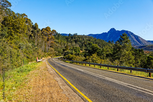 Garcia's Pass from Riverdale to  Little Karoo with Langeberg mountain in background, Western Cape, South Africa