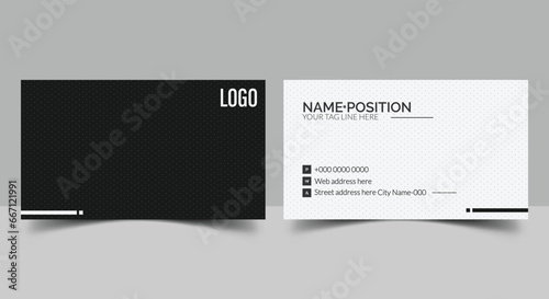Elegant dark and white business card layout