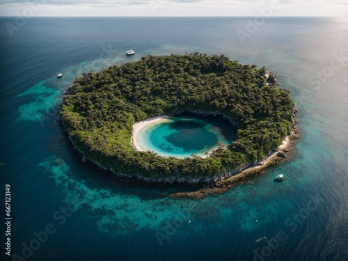circle shape island