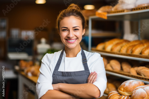 woman in a bakery