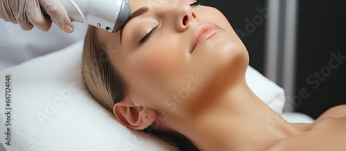 Beauty salon close up of shockwave therapy