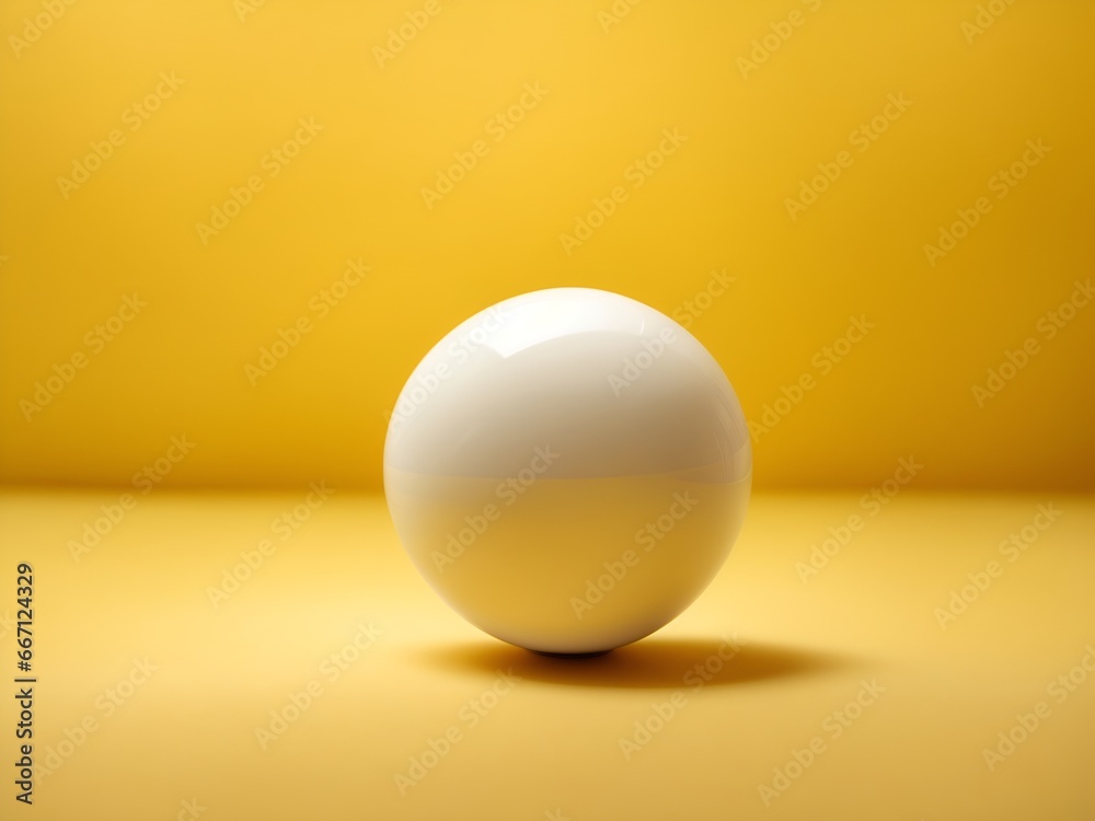 White ball on yellow background
