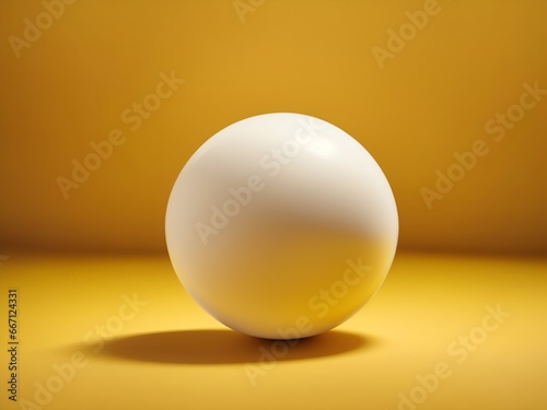 White ball on yellow background