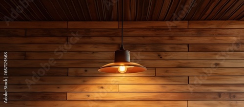 Ceiling and lamp made of wood