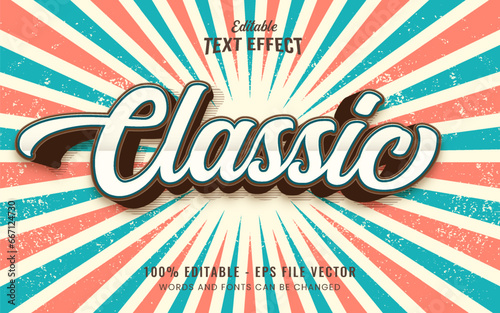 Vintage editable text effect free vector	
