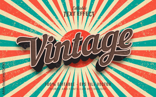 Vintage editable text effect free vector	
