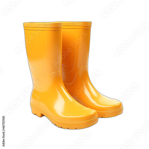 Rubber boots isolated on transparent or white background