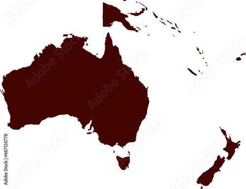 red map of oceania photo