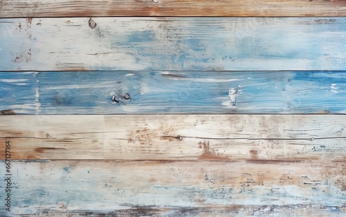 Grungy painted wood textured background. Multicolored old wooden texture. Pastel blue and beige colors.