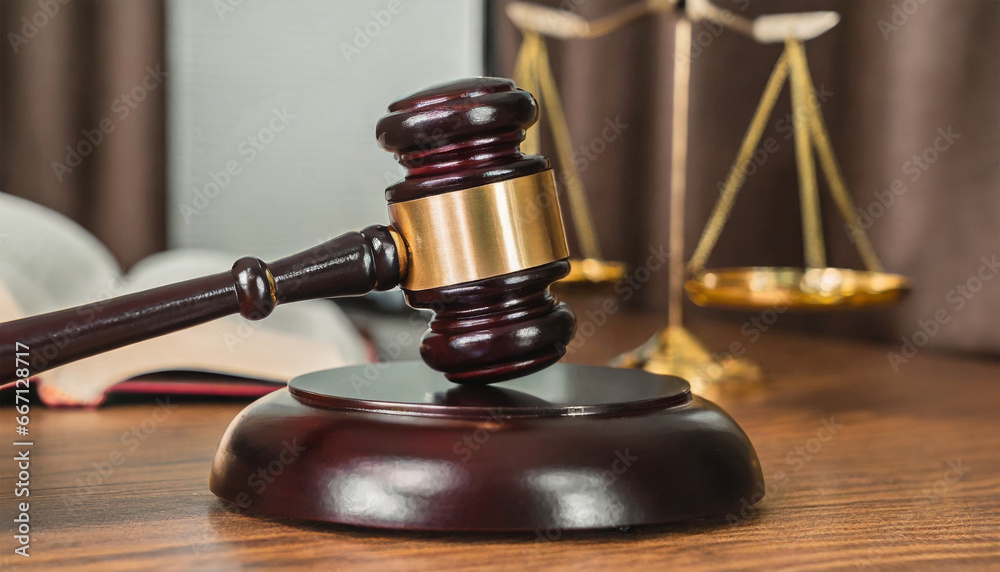 Close-up of gavel on judge desk, symbolizing trial court, justice and legal decisions. Close-up of gavel on judge desk, symbolizing trial court, justice and legal decisions.