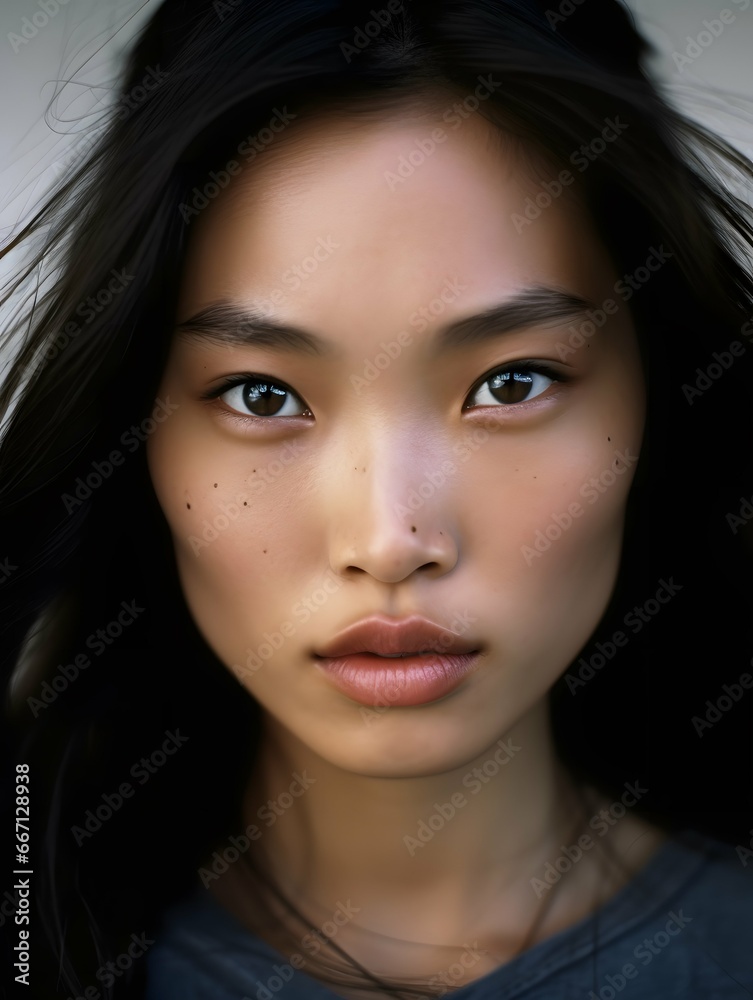 Fototapeta premium Beautiful young Asian woman portrait, cute girl wallpaper background photo