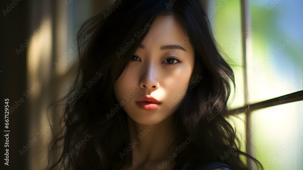 Beautiful young Asian woman portrait, cute girl wallpaper background photo Beautiful young Asian woman portrait, cute girl wallpaper background photo