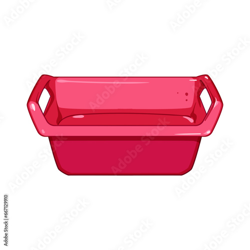 single basin plastic cartoon. tub wash, washbowl laundry, crockery color single basin plastic sign. isolated symbol vector illustration