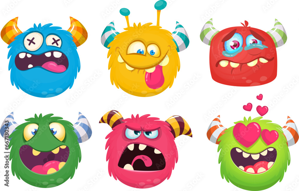 Cute cartoon Monsters. Set of cartoon monsters: ghost, goblin, bigfoot yeti, .troll, dragon and alien . Halloween design Cute cartoon Monsters. Set of cartoon monsters: ghost, goblin, bigfoot yeti, .troll, dragon and alien . Halloween design