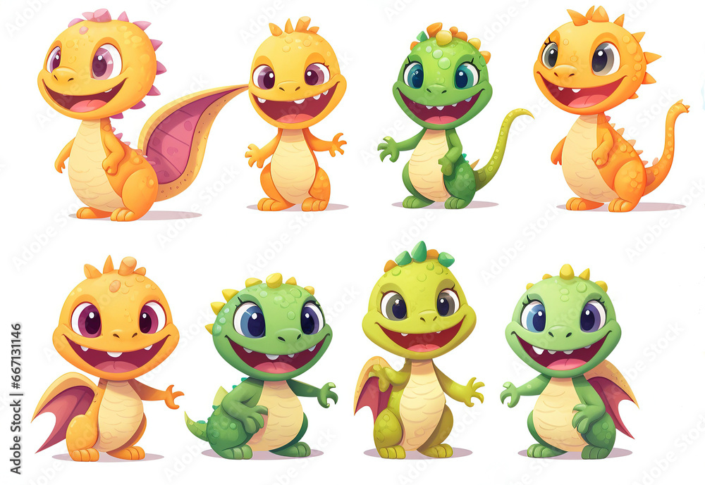 Obraz premium Dragon symbol of the year 2024 on white background. Generative AI