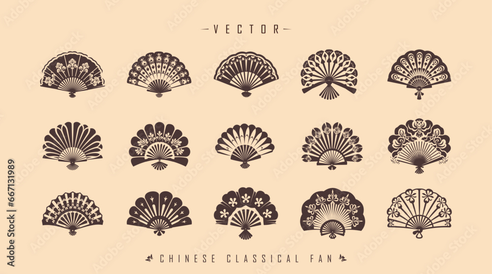 Traditional Chinese classical fan set