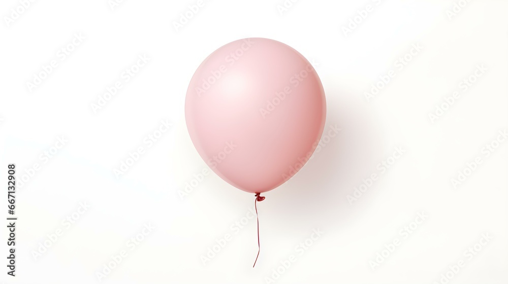 Blush Balloon on a white Background. Template with Copy Space 
