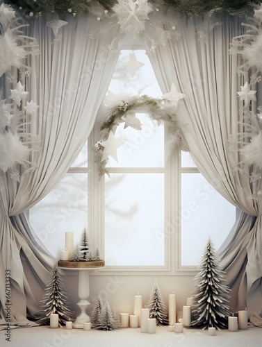 Christmas digital backdrop, new years winter decorations