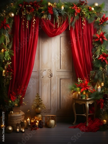 Christmas digital backdrop, new years winter decorations