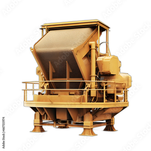 Sand screen machine isolated on transparent or white background