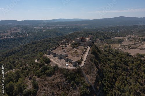 Aerial view of the castle Claramunt © Hector