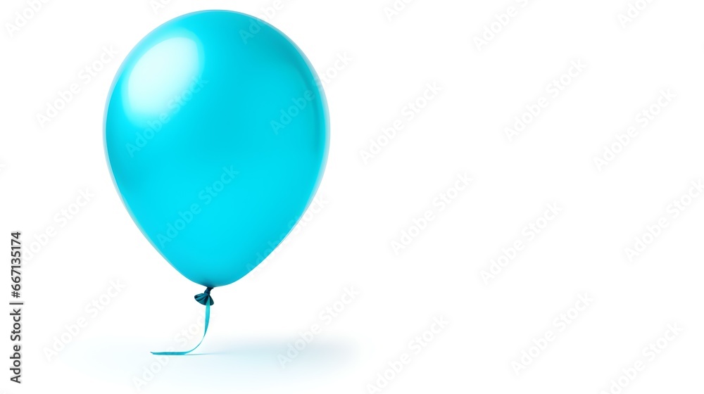 Cyan Balloon on a white Background. Template with Copy Space Cyan Balloon on a white Background. Template with Copy Space