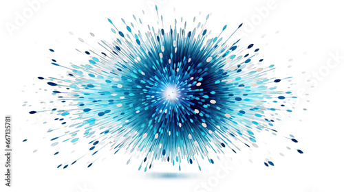 Blue firework explosion isolated on a transparent background. Fireworks elements.