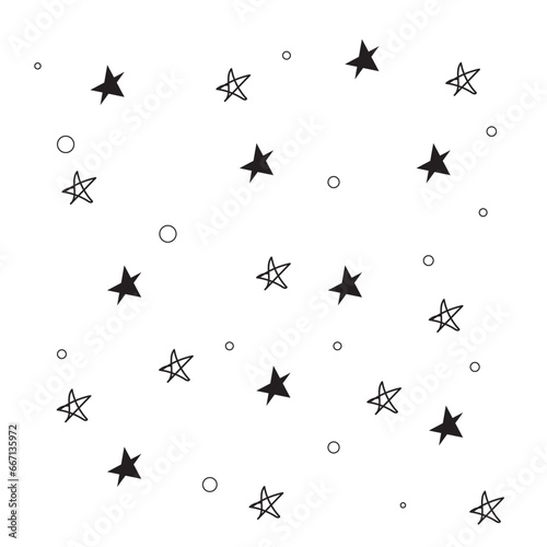 Modern Minimal Geometric Black Star Pattern. Vector Star Pattern Background