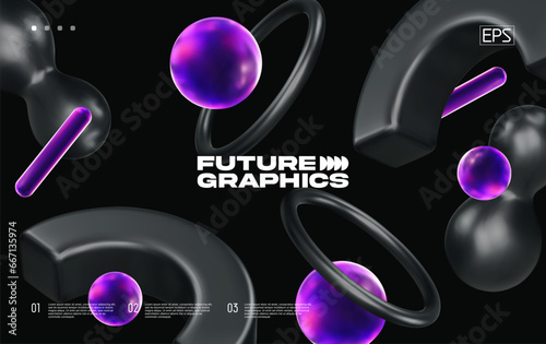 3D background with gradient geometric shapes. Eps10 vector.