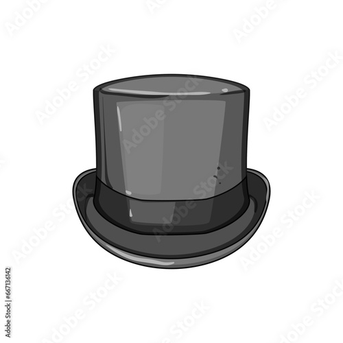 cap cylinder hat cartoon. top elegant, vintage retro, gentleman black cap cylinder hat sign. isolated symbol vector illustration