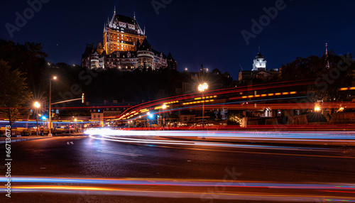 Quebec City at night, Fairmont Le Chateau Frontenac, Canada