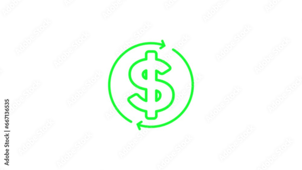 Currency icon : dollar sign and symbol design with white background animation. Currency icon : dollar sign and symbol design with white background animation.