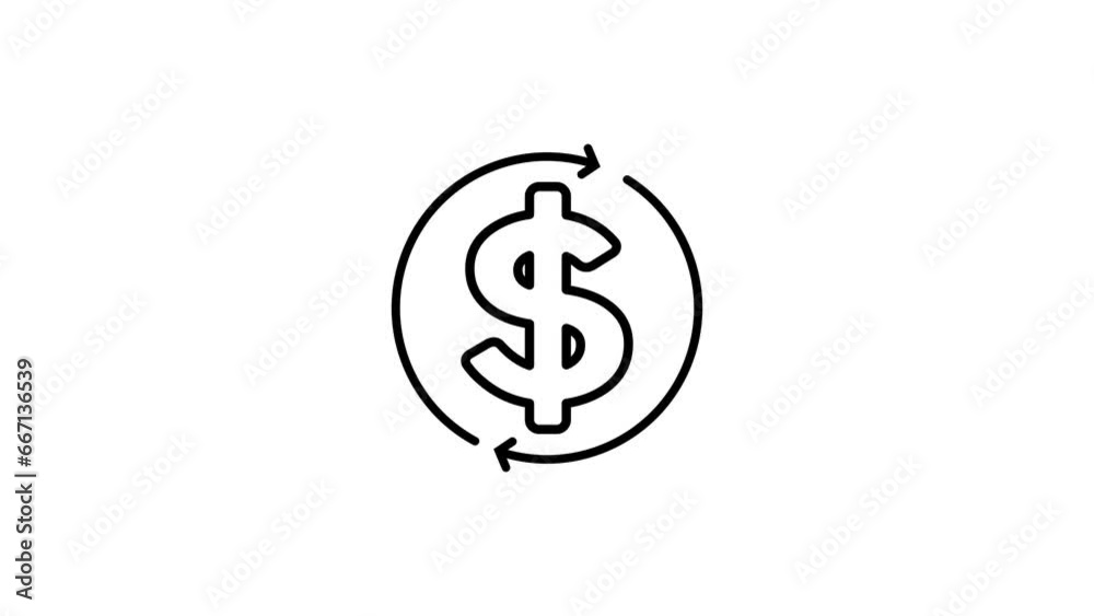 Currency icon : dollar sign and symbol design with white background animation. Currency icon : dollar sign and symbol design with white background animation.