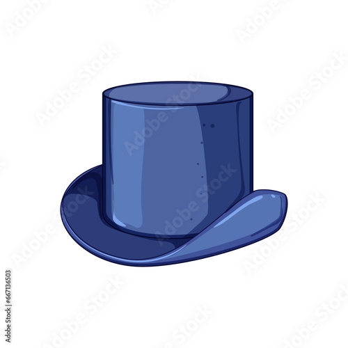 top cylinder hat cartoon. elegant vintage, retro gentleman, black man top cylinder hat sign. isolated symbol vector illustration
