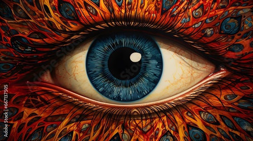 Eye illustration background, pupil and iris design