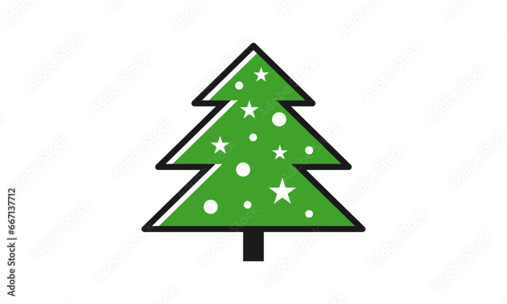 Fototapeta premium christmas tree minimalist logo design