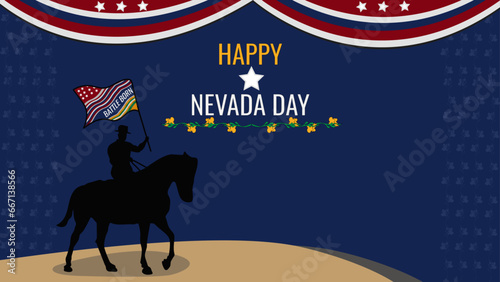 Vector illustration celebrating Nevada Day which is celebrated by United States citizens 
