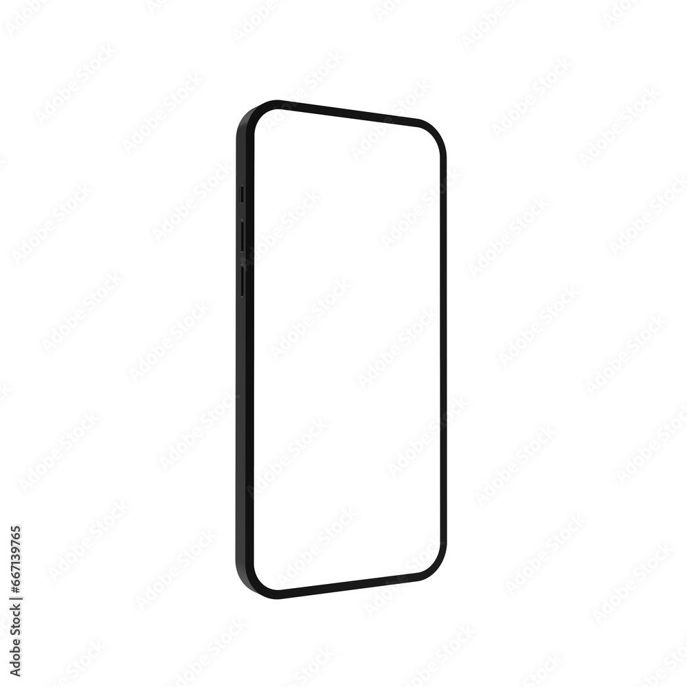 Mobile Phone isolated mockup on transparent background PNG. 3D Rendering Mobile Phone isolated mockup on transparent background PNG. 3D Rendering