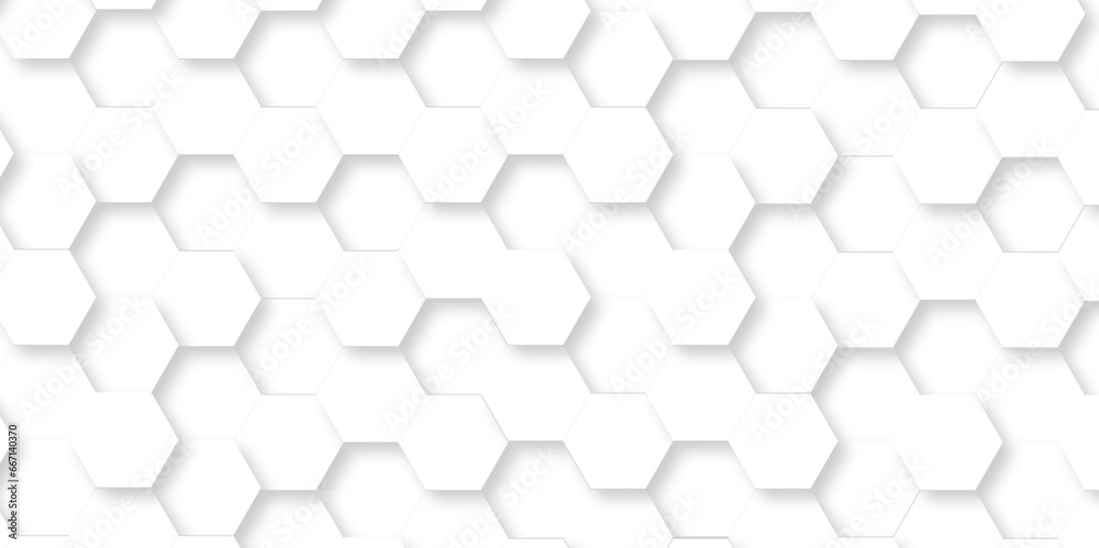 Abstract background with hexagon and white Hexagonal Background. Luxury White Pattern. Vector Illustration. 3D Futuristic abstract honeycomb mosaic white background. geometric mesh cell texture.