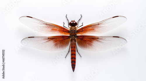 An insect dragonfly bug on a white background.